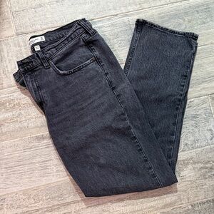 Abercrombie & Fitch Charcoal Straight Leg mid rise curve love Jeans